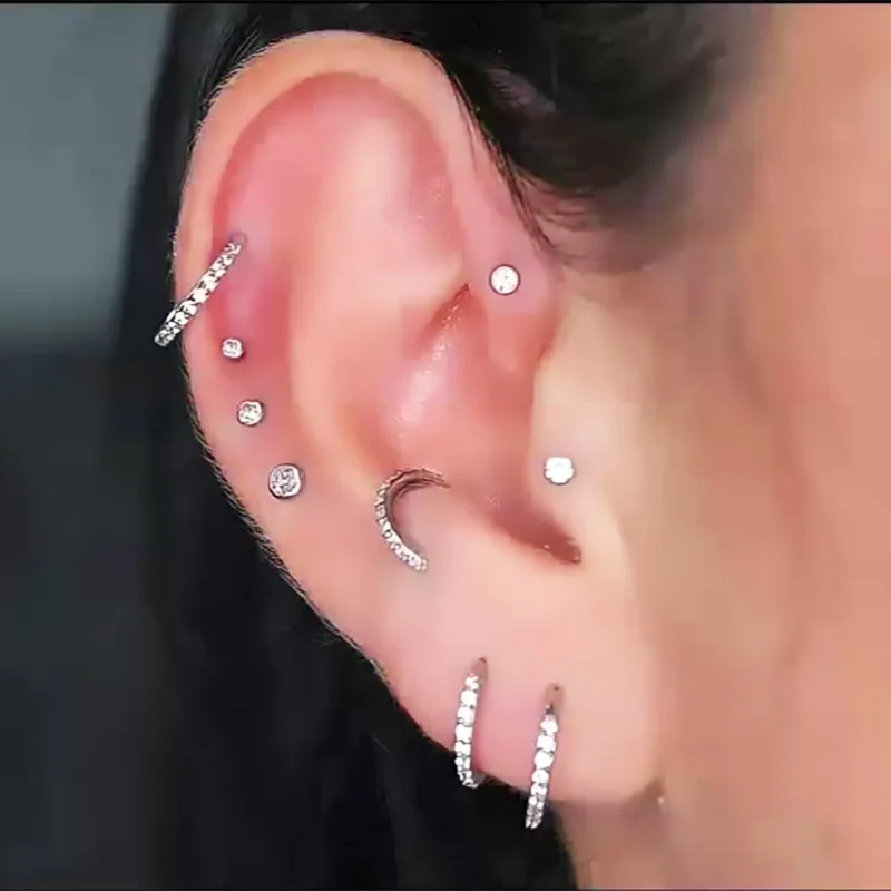 Kreis Runde Piercing Daith Septum Hoop Ohrringe Edelstahl Ohr Knorpel Helix Snug Tragus Lappen Nase Ring Earing Schmuck – Detail 6