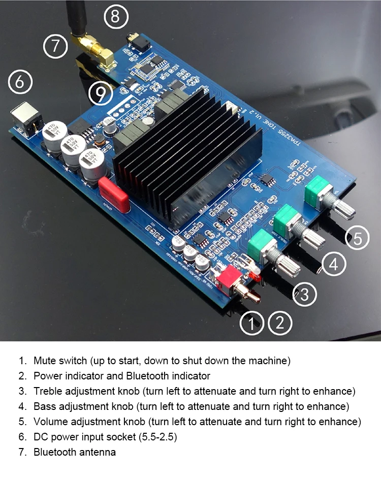 BRZHIFI HiFi TPA3255 Audiophile Bluetooth 5.0 Digital Power Amplifier 300W+300W LDAC Stereo Audio Desktop Home Amplifier best amplifier