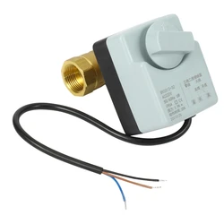 Brass Motorized Ball Valve Two Control Electric Actuator AC110-220V 2 Way DN20 with Manual Switch