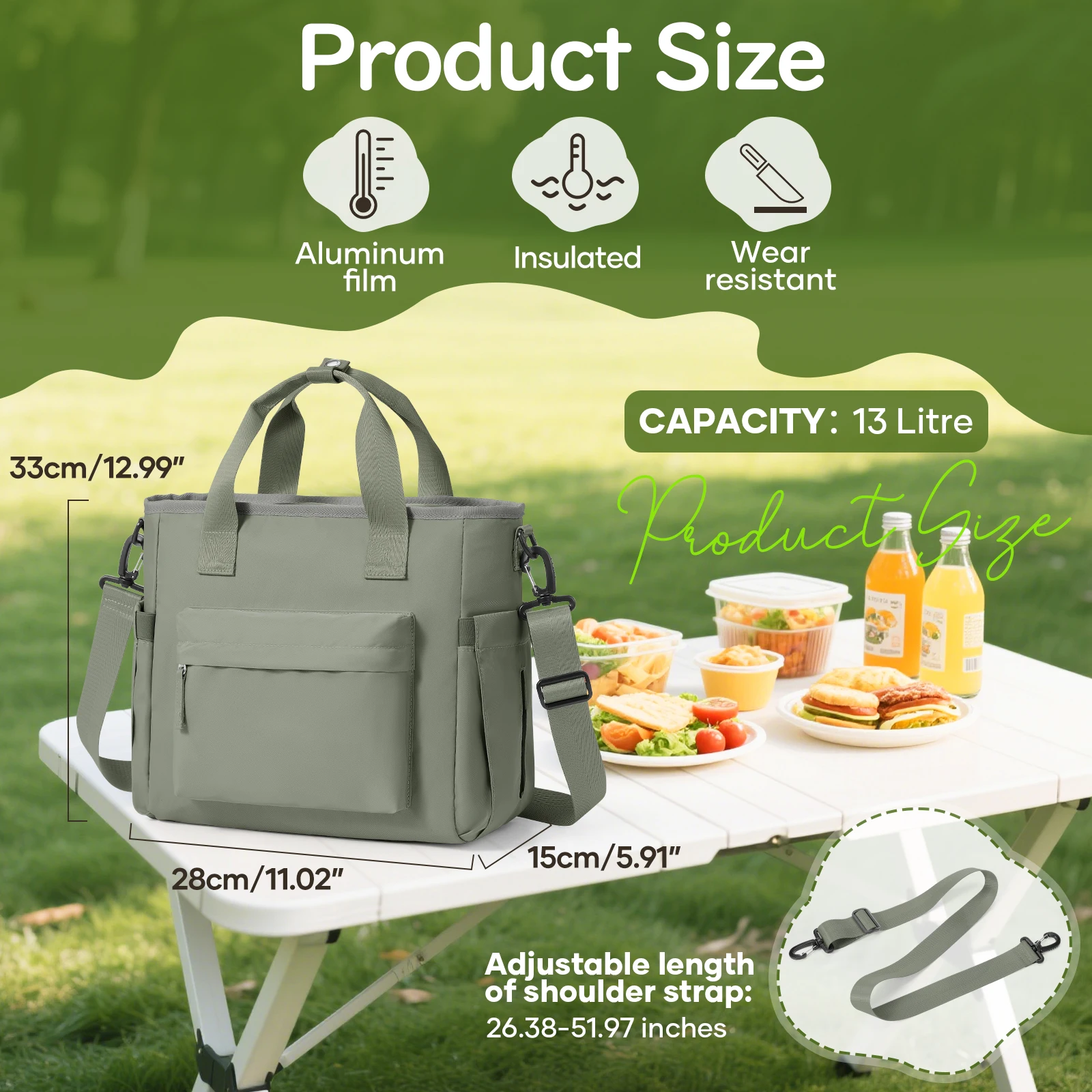 Large Capacity Insulated Lunch Bag - Waterproof And Portable For School And Office Keep Your Food Fresh And Delicious,Picnic Bag