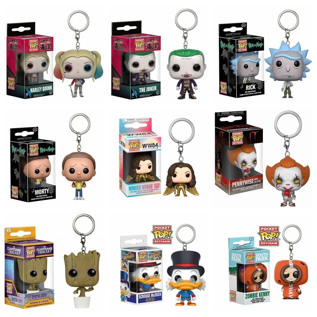 FUNKO POP Guardianes de la Galaxia Grooted Rick Llavero Juguete Escuadrón Suicida Alien Figuras de Acción de Vinilo Juguetes L01 Regalo para Niños