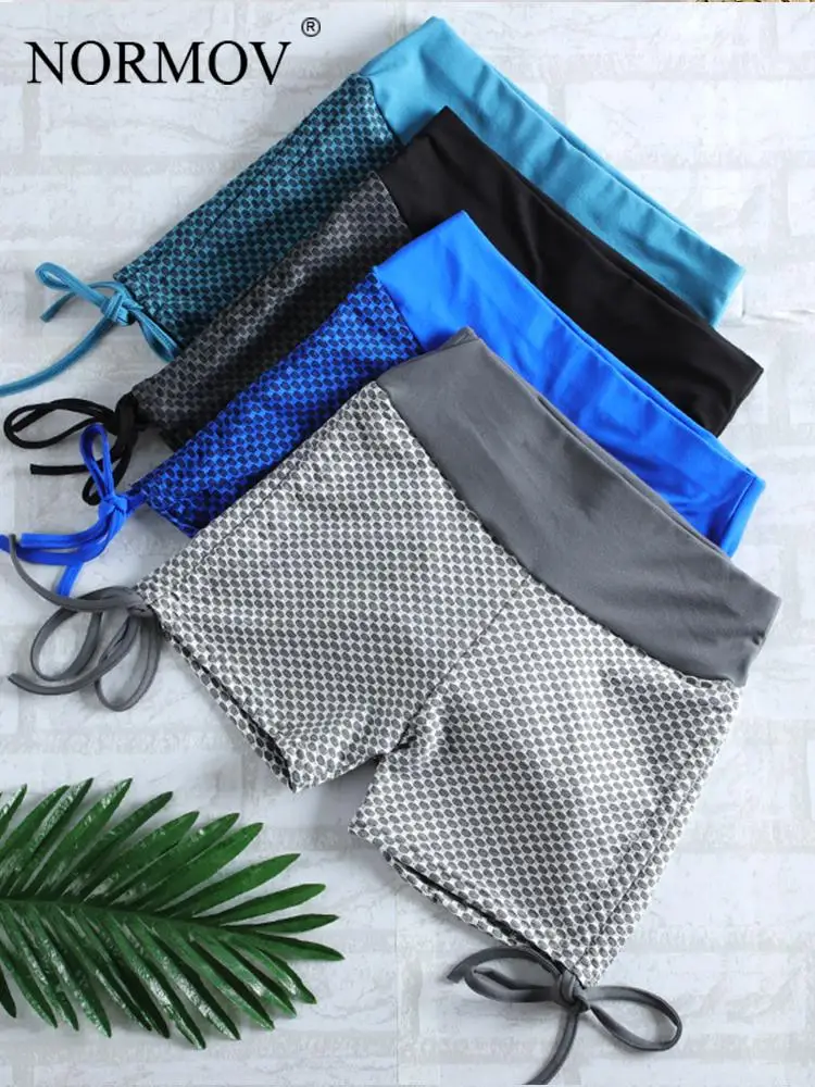

NORMOV Shorts Women Seamless Breathable Female Shorts Push Up New Drawstring Fashion Pants Jacquard Elastic Gym Fitness Shorts