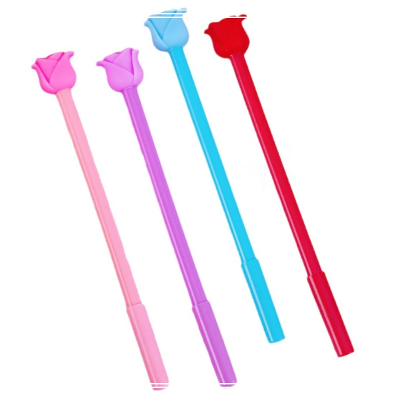 발렌타인 데이 장미 카와이 젤 펜 세트, 문구, 어버이날 선물, 글쓰기 용품, 24 개