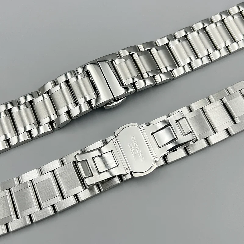Universal Solid Stainless Steel Watch Band - Adjustable Metal Wristband Bracelet