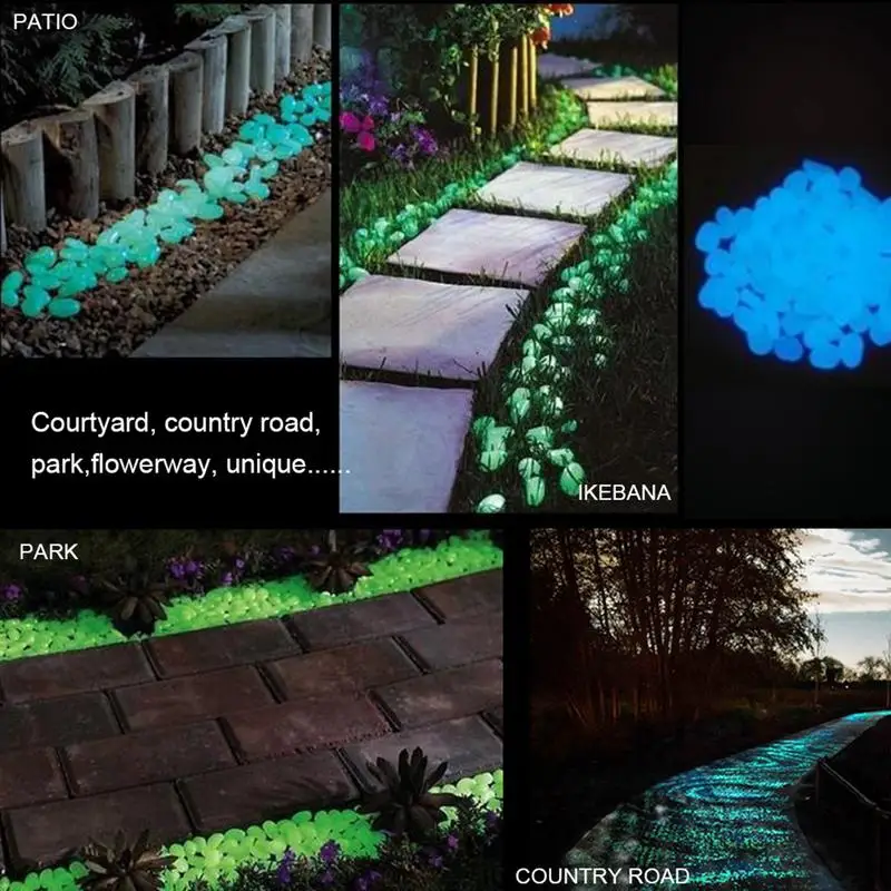 Glow Pebbles Fish Tank Aquarium Rocks Decor 200pcs Mini Decorative Stones Glow In The Dark Pebbles Small Glowing For