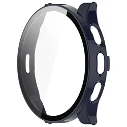 Tempered Glass Protective Shell for Smartwatches - Screen Protector Cover with Bumper (Midnight Blue)
