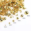 100pcs Punk Silver Pearl Beads Nail Art Charms 3D Half Round Flatback Nail Rhinestones Manicure Tips Crafts Nail Art Decoration 4