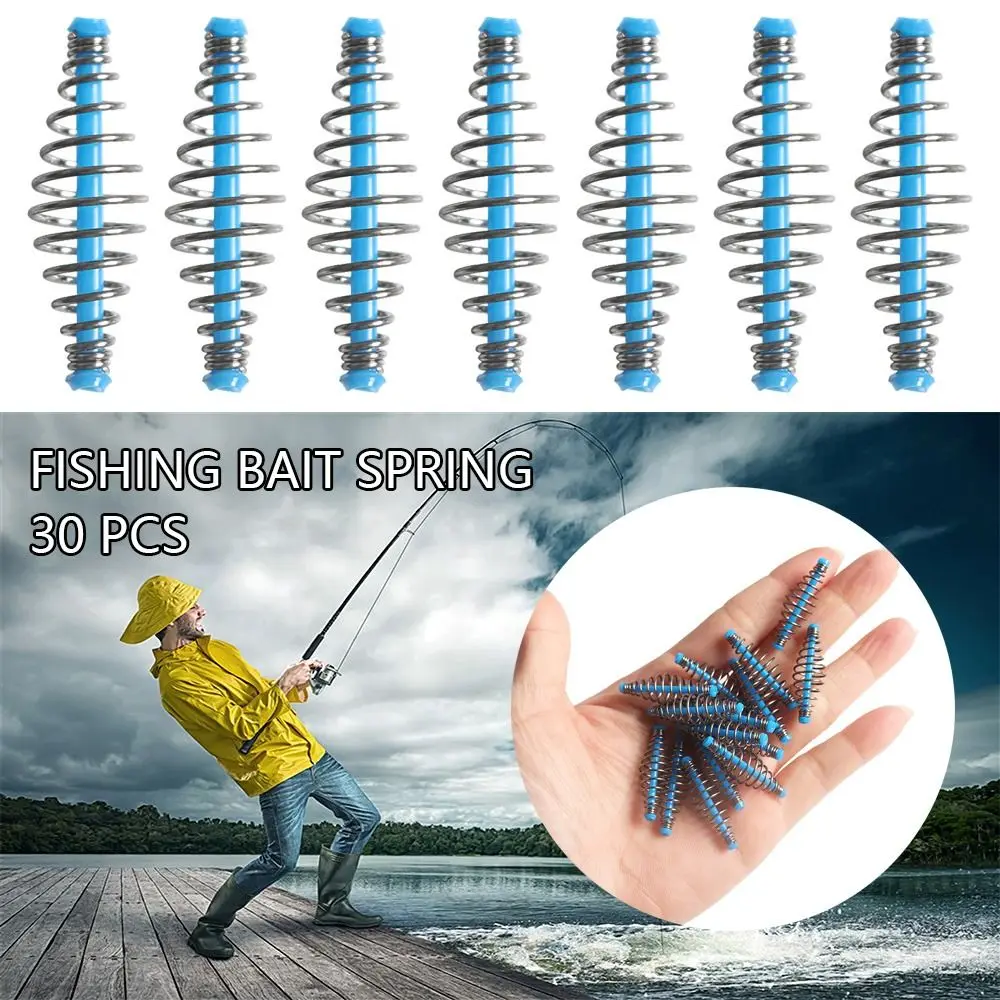 

30 Pcs/Set Hot High quality Explosion Olive Stainless Steel Feeder Spring Lure Fishing Bait Hanging Tackle