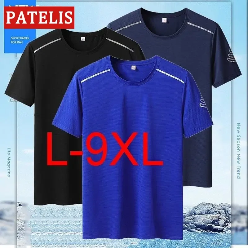 

Plus Size T-shirt for Men L-9XL Quick Drying T-shirt Round Neck Short Sleeve Big Size Tops Camiseta Hombre Futbol 반팔 남자 Футболки