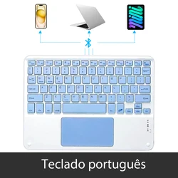 Compact Wireless Bluetooth Touch Keyboard for Mobile Devices and Tablets (Portuguese keyboard)
