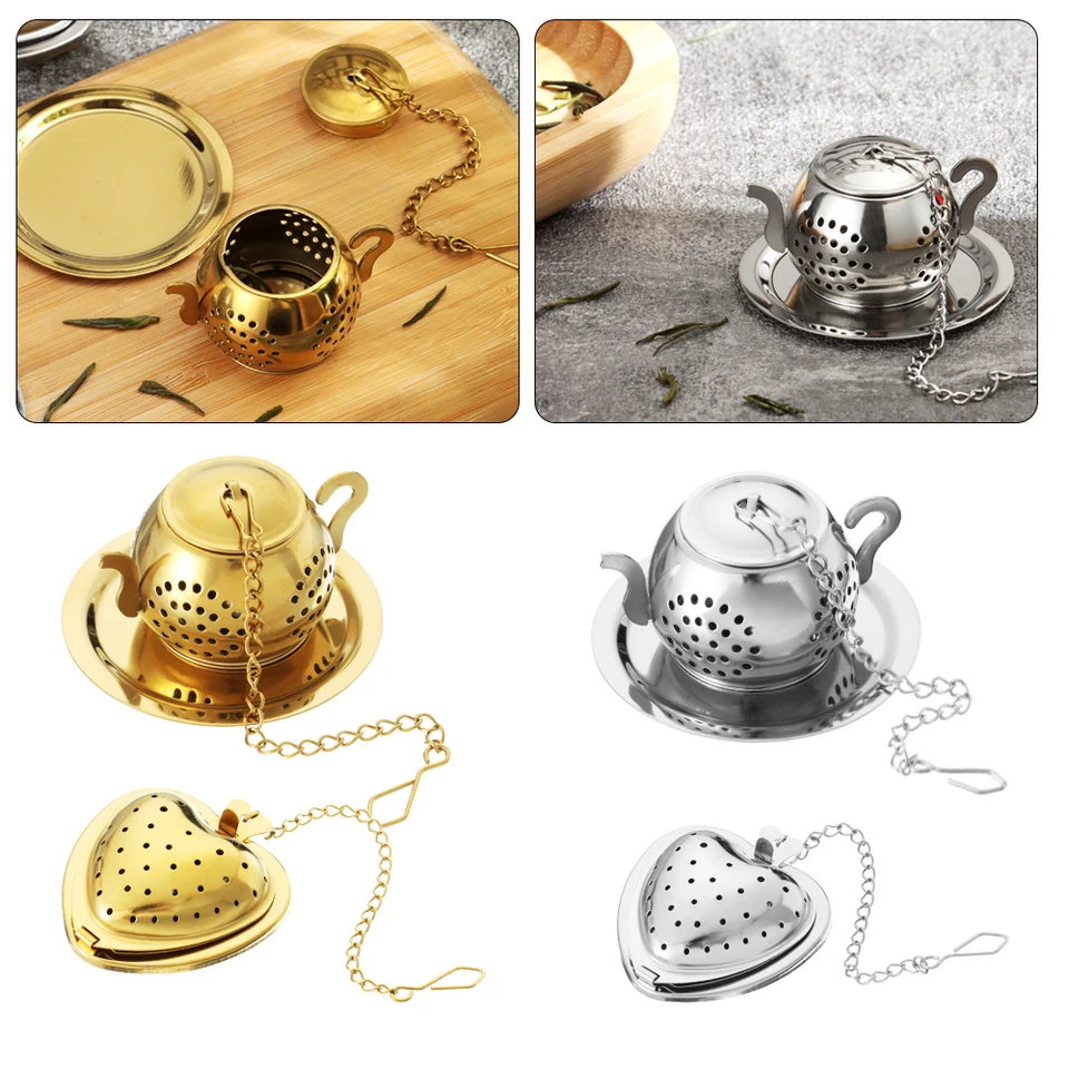 Set De 11 Infusores De Té De Acero Inoxidable - Formas De Corazón Y Bola Para Té De Hojas Sueltas