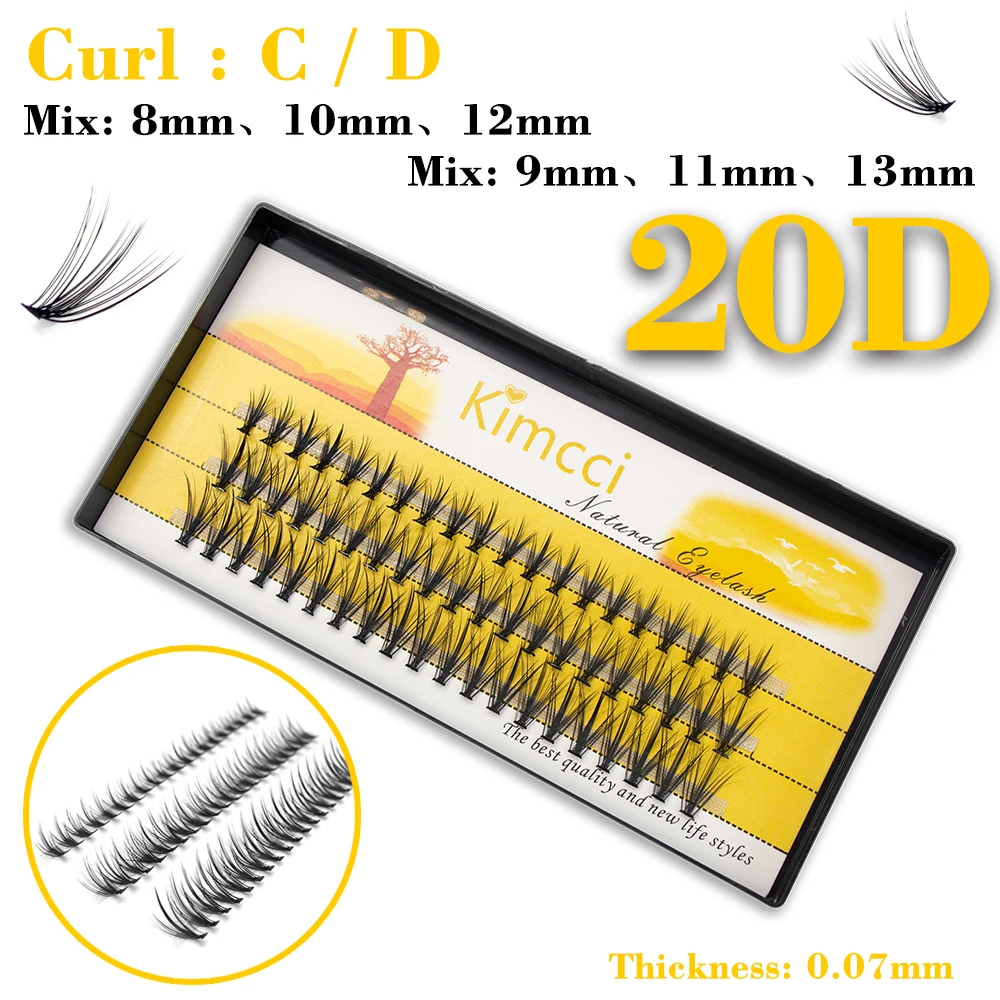 

60 Bundles MIX Length Natural Eyelash Extension Volume Faux Mink Eyelashes Individual 20D Cluster Lashes Makeup Cilia SILK