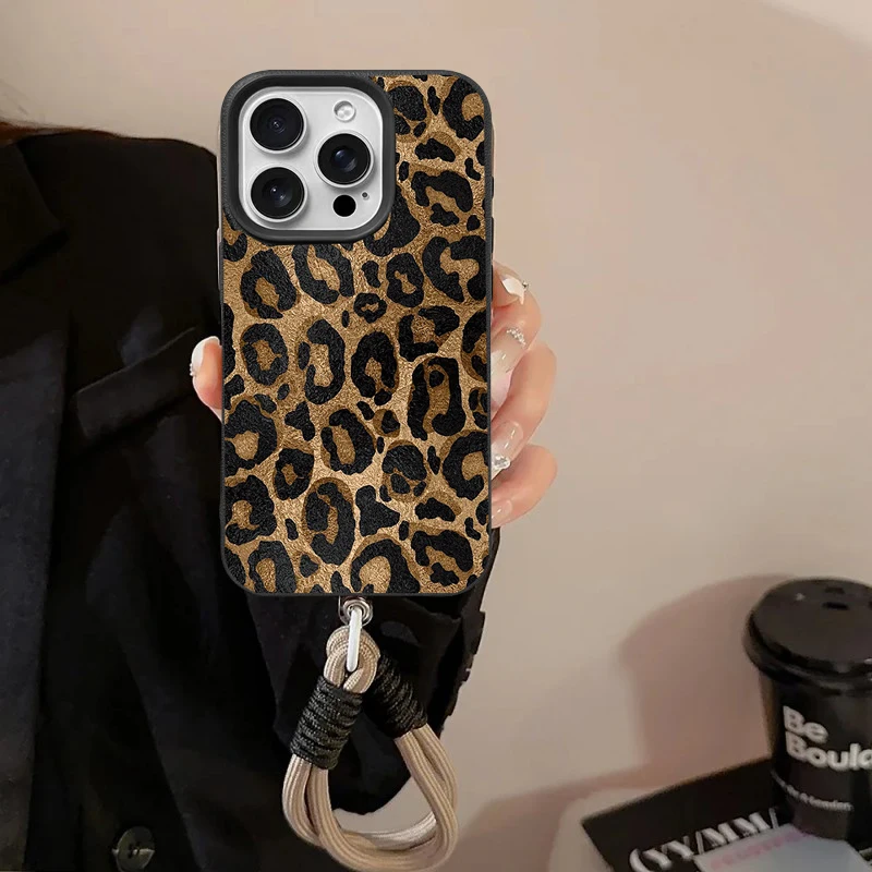 Floral Leopard Print Silicone PU Phone Case Cover
