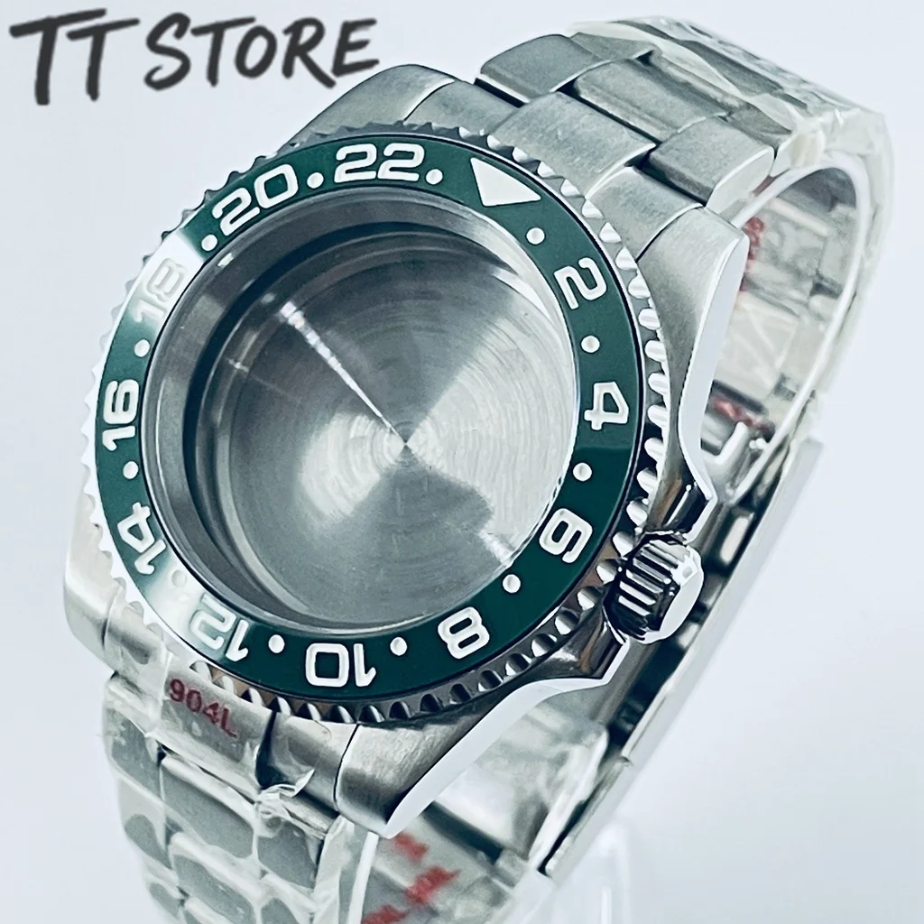 Silver 40mm Watch with Ceramic Bezel and Sapphire Case