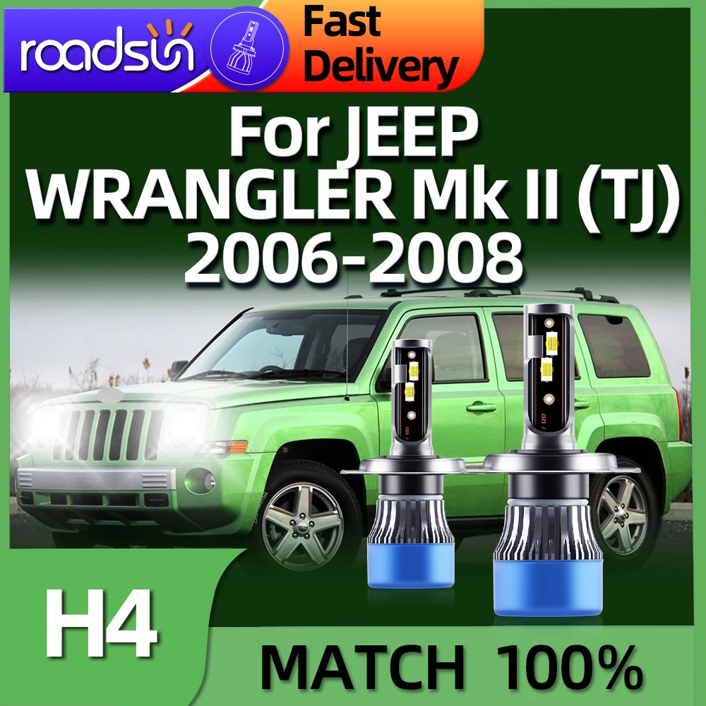 

2Pcs Car LED Bulbs Headlight 42000LM H4 Auto Lamps 6000K HiLo Beam For JEEP WRANGLER Mk II (TJ) 2006 2007 2008