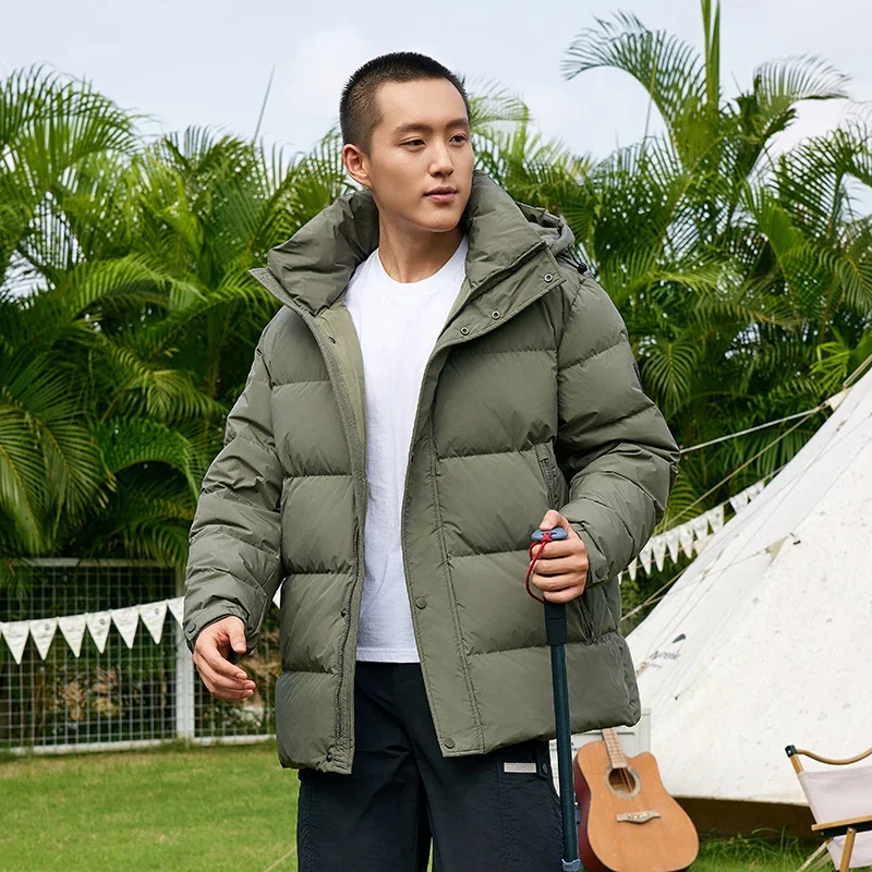 thumbnail image 1 of Novedades en abrigos de plumas, ropa de diseñador, chaqueta de plumas corta acolchada con capucha de lujo para hombre, chaqueta de invierno con relleno de plumón de pato para hombre, 1 of 5