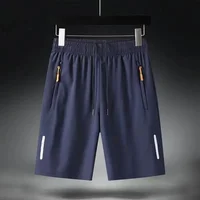 Shorts d'été pour hommes en soie glacée, séchage rapide, respirants, pour la course, la gym, la plage, le fitness, le jogging, vêtements de sport décontractés et frais 4