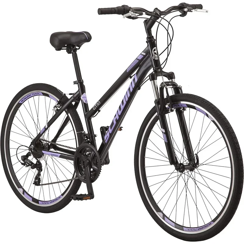 GTX Comfort Adult Hybrid Bike, Men and Women, Dual Sport Bicycle, 700c Wheels, Step-Through or Step-Over Lightweight Aluminum Fr