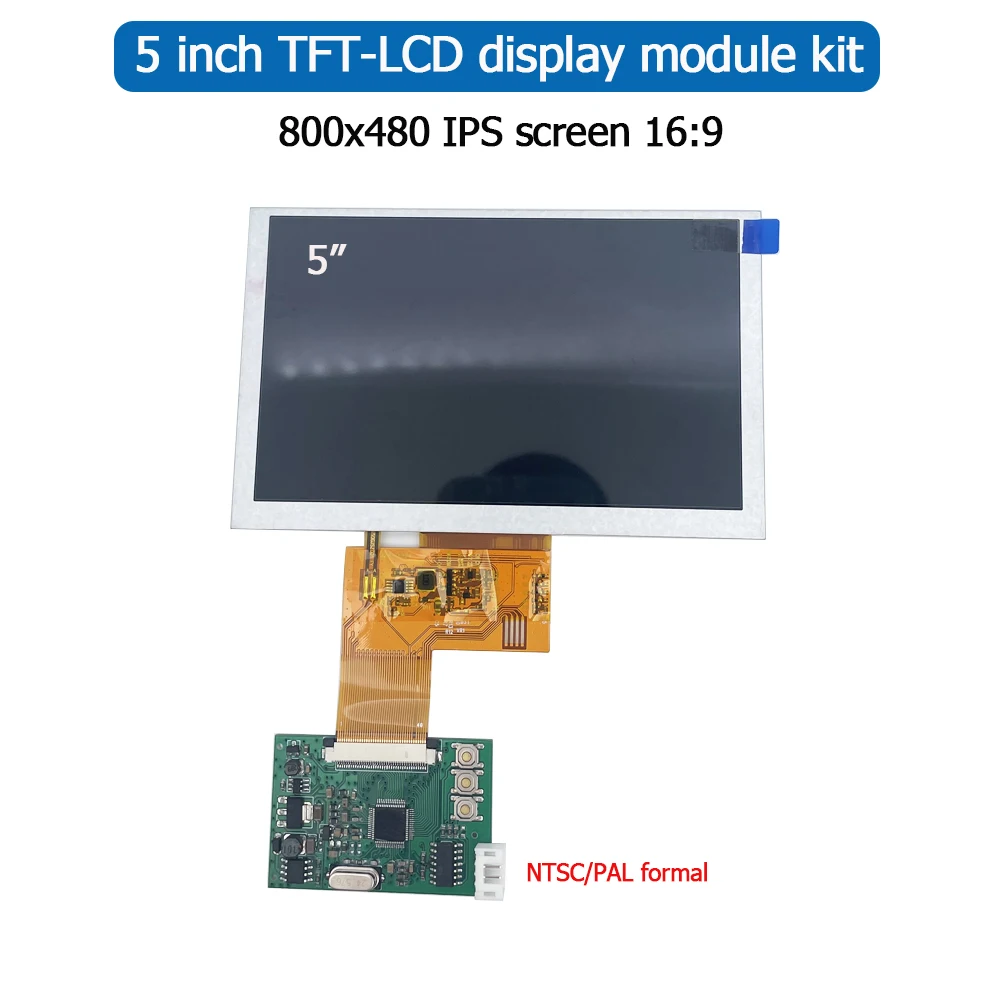 5 inch TFT-LCD display module kit 800x480 IPS screen 16:9 NTSC/PAL formal