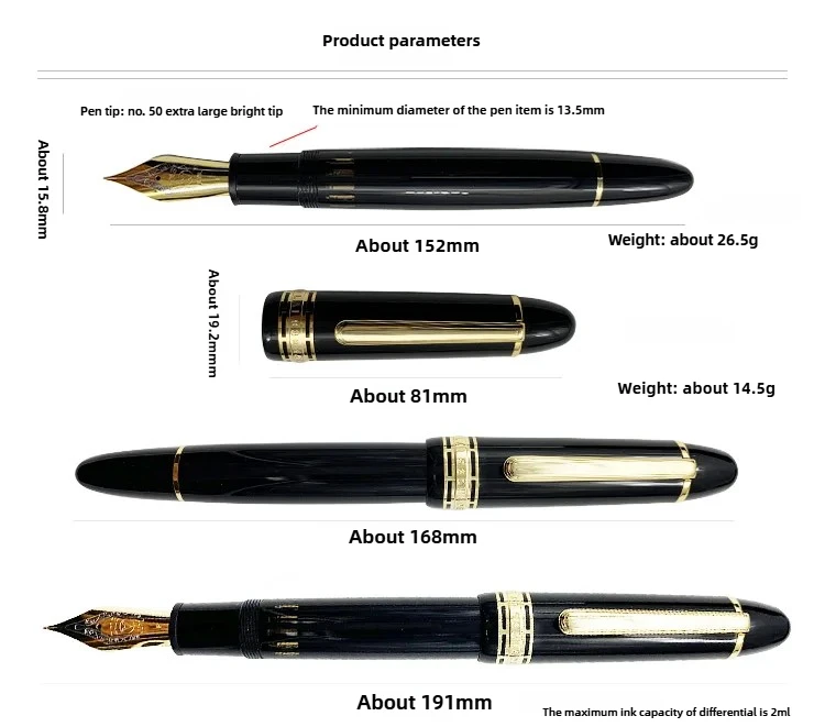 Fountain Pen Piston Filling F M B Nib Resin Pen Student Office Gift Stationery WingSung JUNLAI 930