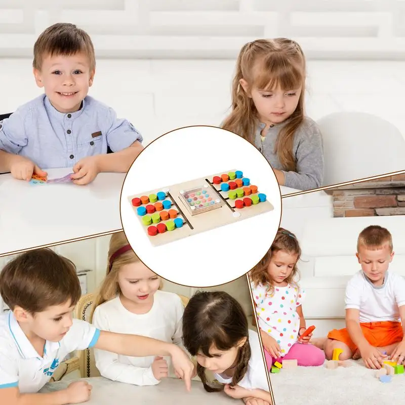 Child Development Puzzle Toy Color Recognition Wood Table Game Two-Player Board Game Preschool Educational Toy For Boys Girls