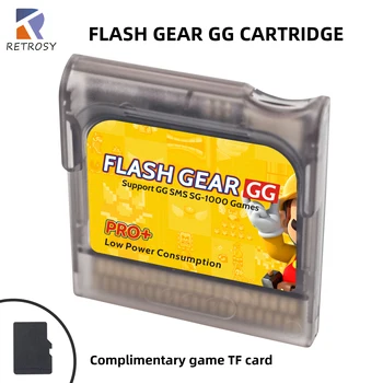 Cartuccia di Gioco Flash Gear Pro+ per Console Sega con Scheda TF 4G, Console Game Gear GG con Giochi, Accessori da Gioco Trasparenti