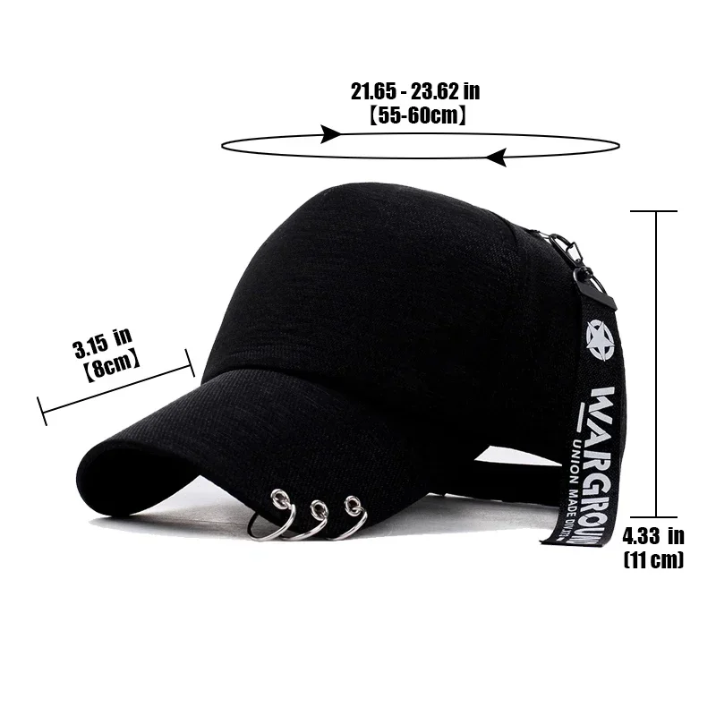 Classic Brim Design Metal Personalized Baseball Cap, Lightweight and Breathable Style! Four Colors To Choose From