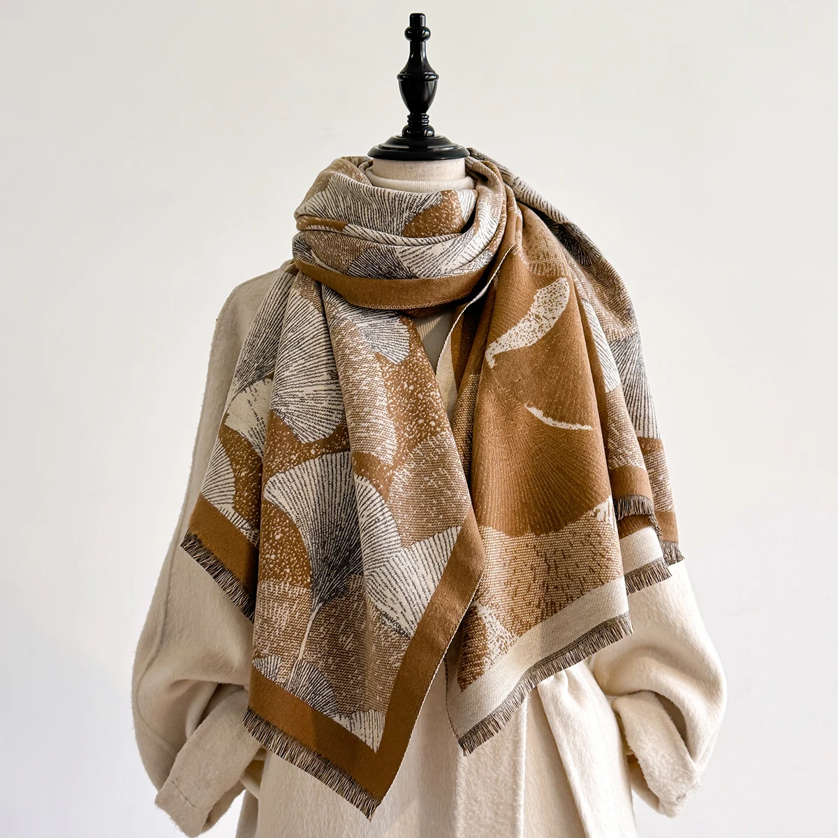 2025 Luxury Brand Women's Cashmere Scarf - Winter Warm Tasseled Striped Printed Pashmina Shawl, Foulard & Poncho