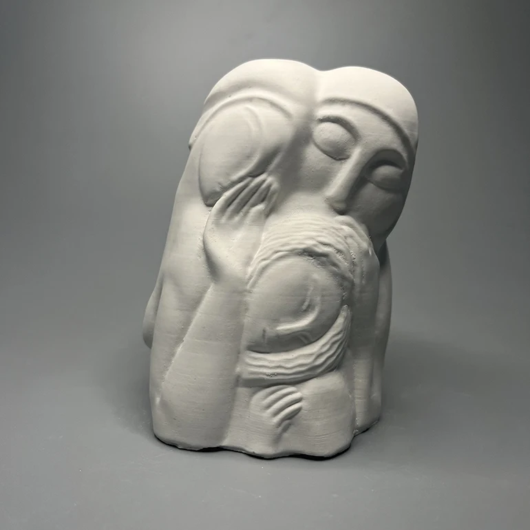 

Abstract Sculpture of the Holy Family at the Zadekin Museum in Paris, France, with Gypsum Statues and Desktop Decorative Small