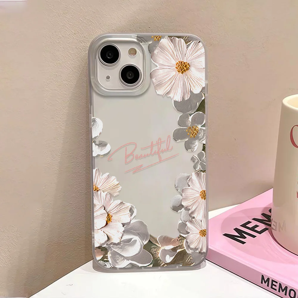 Oil Painting Floral Silicone Phone Case - Shockproof Soft TPU Cover