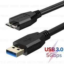 High-Speed Micro B USB 3.0 Hard Drive Data Cable - 5m (Black)