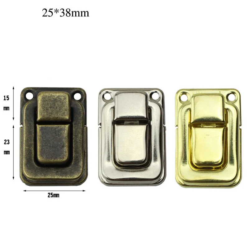 Antique Bronze Box Hasps Iron Lock Catch Latches 10Pcs for Jewelry Chest Box Suitcase Buckle Clip Clasp 25*37mm jewelry box hasps decorative latches furniture hardware