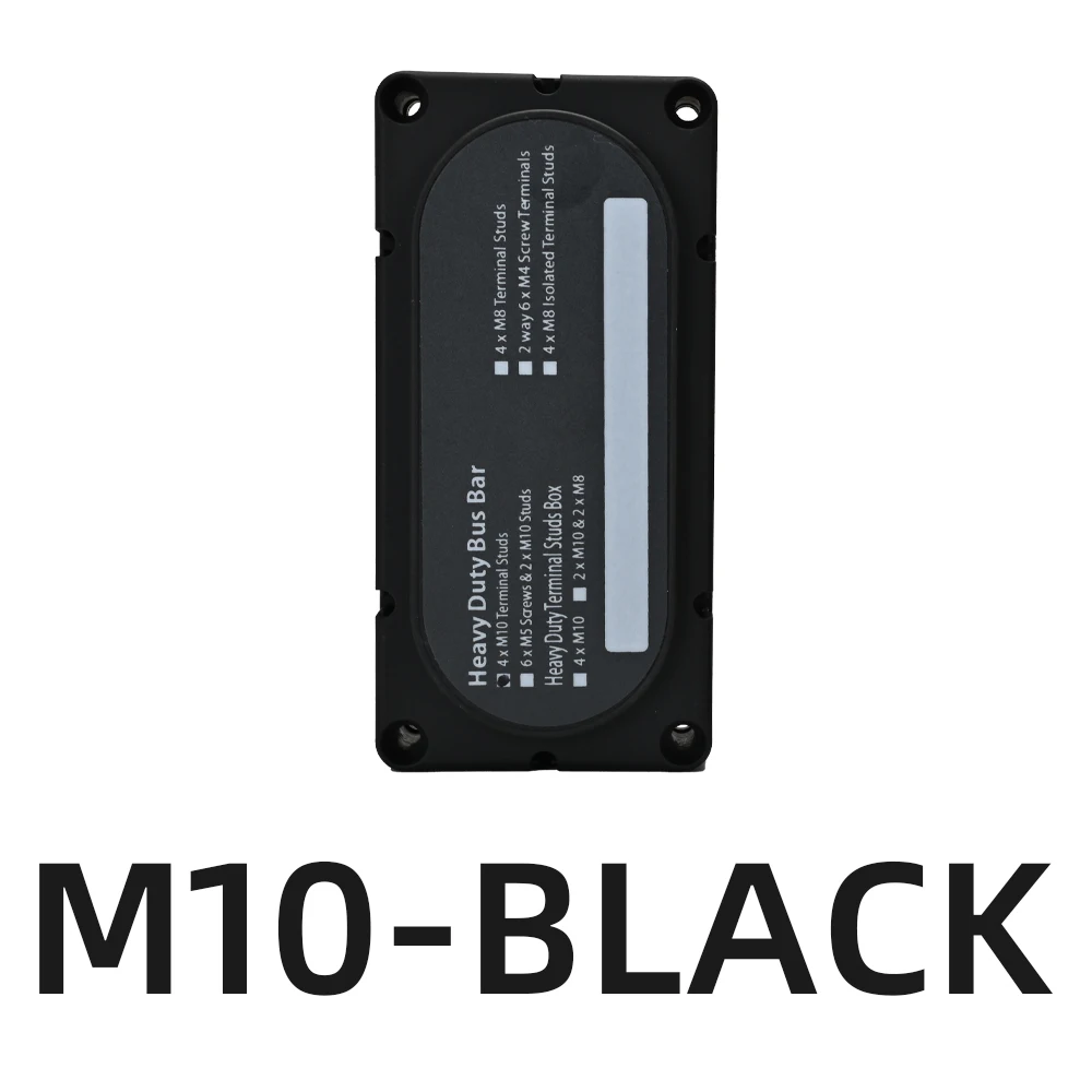 Power Distribution Block Heavy Duty Bus Bar Box With 3/8in M104 Terminal Studs 48V 300A Post Battery Junction Block For Car RV Truck Marine Boat