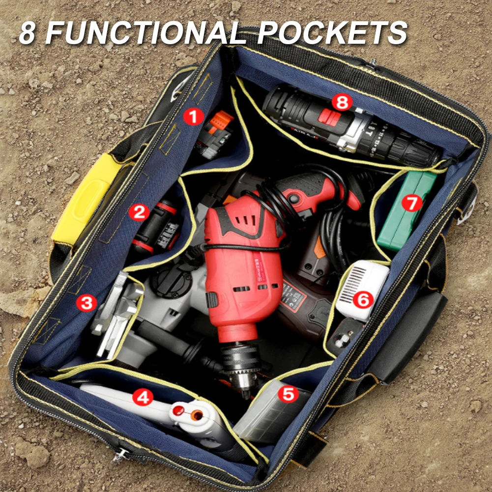 tool bags for sale Multi-Function Tool Bag 1680D for Oxford Cloth Electrician Bag Wide Mouth Tool Bag Waterproof Storage Bag for Wrench Screwdrive tool bag with wheels