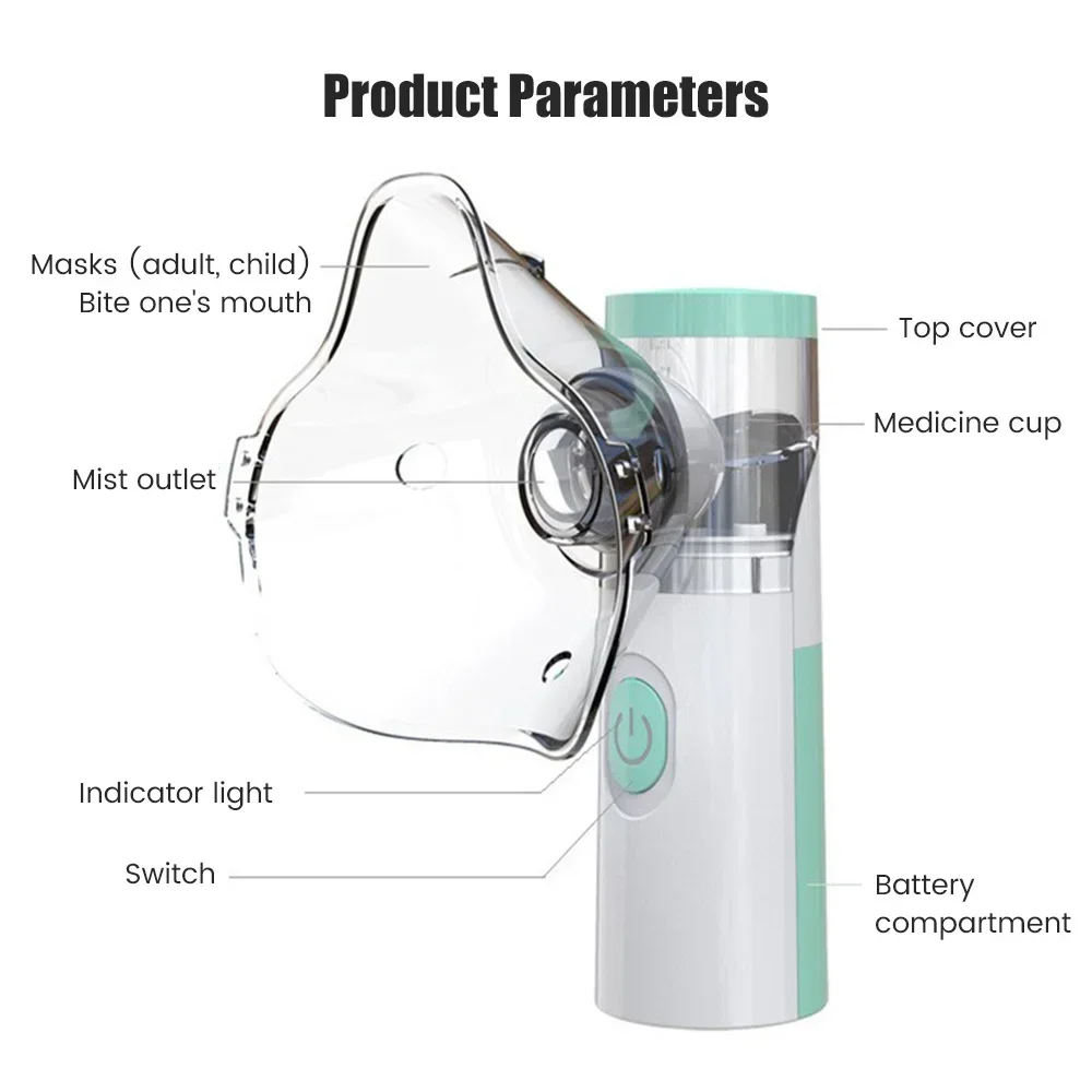 Mini Handheld Nebulizer Silent Inhaler Ultrasonic Atomizer Medical for Cough Asthma Baby Kids Adult nasal inhaler