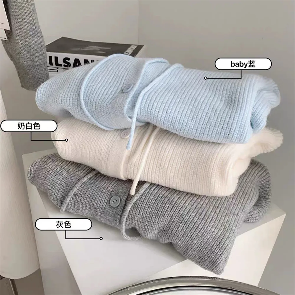 

Autumn and Winter New Hooded Sweater Cardigan Women's Japanese Gentle Wind Soft Glutinous Knitted Coat Top