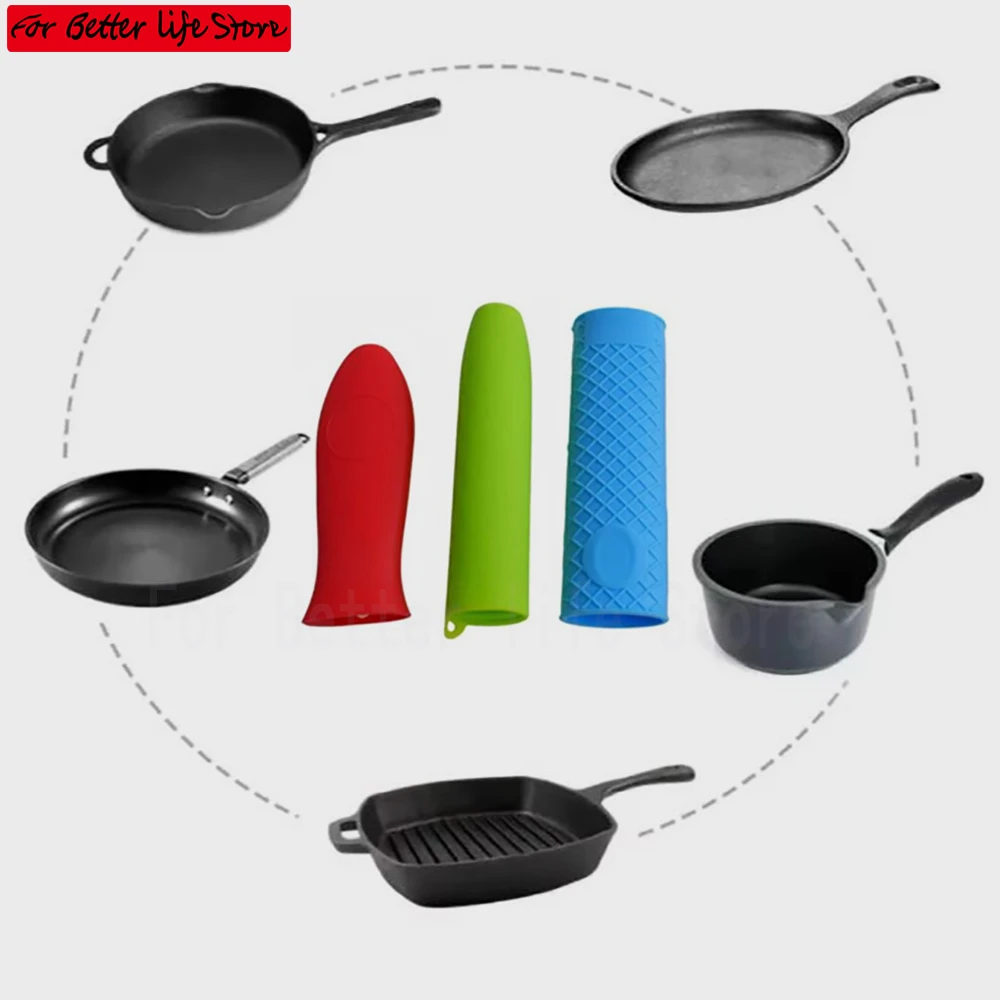 Saucepan Holder Sleeve Slip Cover Grip kitchen accessories Cookware Parts Unique Kitchen Tools Silicone Pot Pan Handle Pan