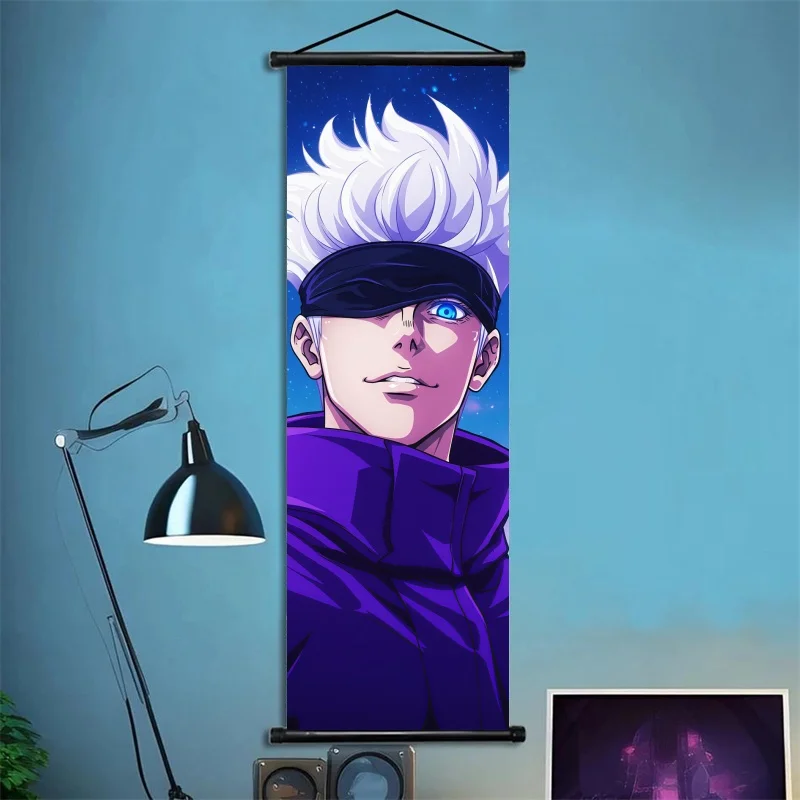 Jujutsu Kaisen Gojo Satoru Fabric Wall Art Scroll for Bedroom or Gaming Room Decor