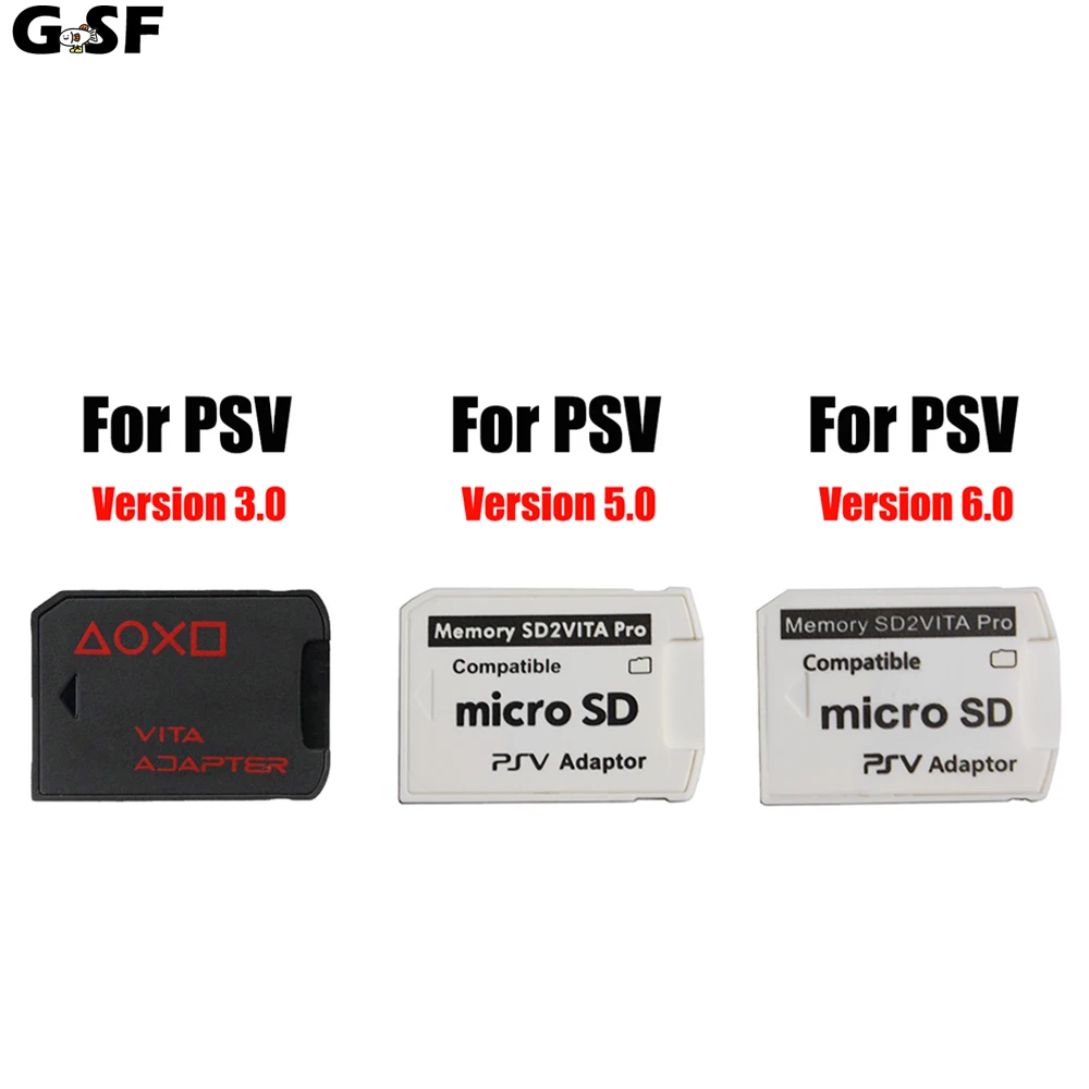 Gsf 1Pc Versione 5.0 6.0 3.0 Sd2Vita Per Ps Vita 1000 V5 V6 Memory Tf Card Per Psvita Psv 1000/2000 Adapter System Sd Micro Card