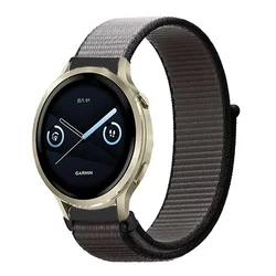 Breathable Nylon Loop Strap, 18mm - Stylish Women's Watch Band - Forerunner 265S 255S (Dark grey)