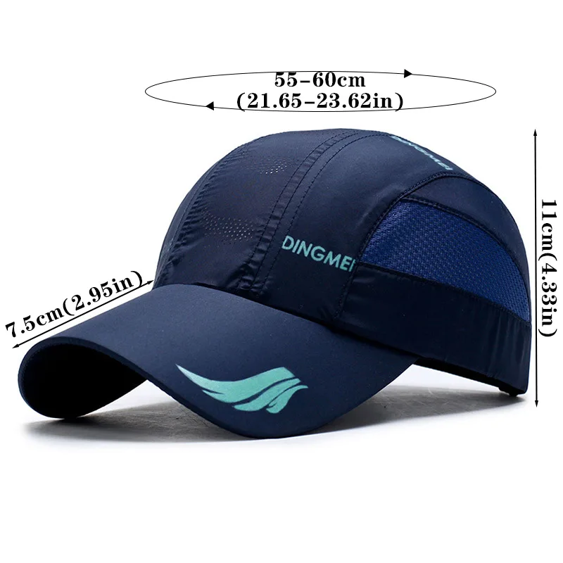 Cappello Da Baseball Unisex Asciugatura Rapida – Leggero, Con Fori Di Ventilazione, Anti UV – Grigio, Taglia Unica (56-60 Cm)