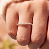 WOSTU Wedding Band Rings for Women 925 Sterling Silver AAA Zircon Stackable Engagement Crossed Rings Simple Jewelry Party Gift