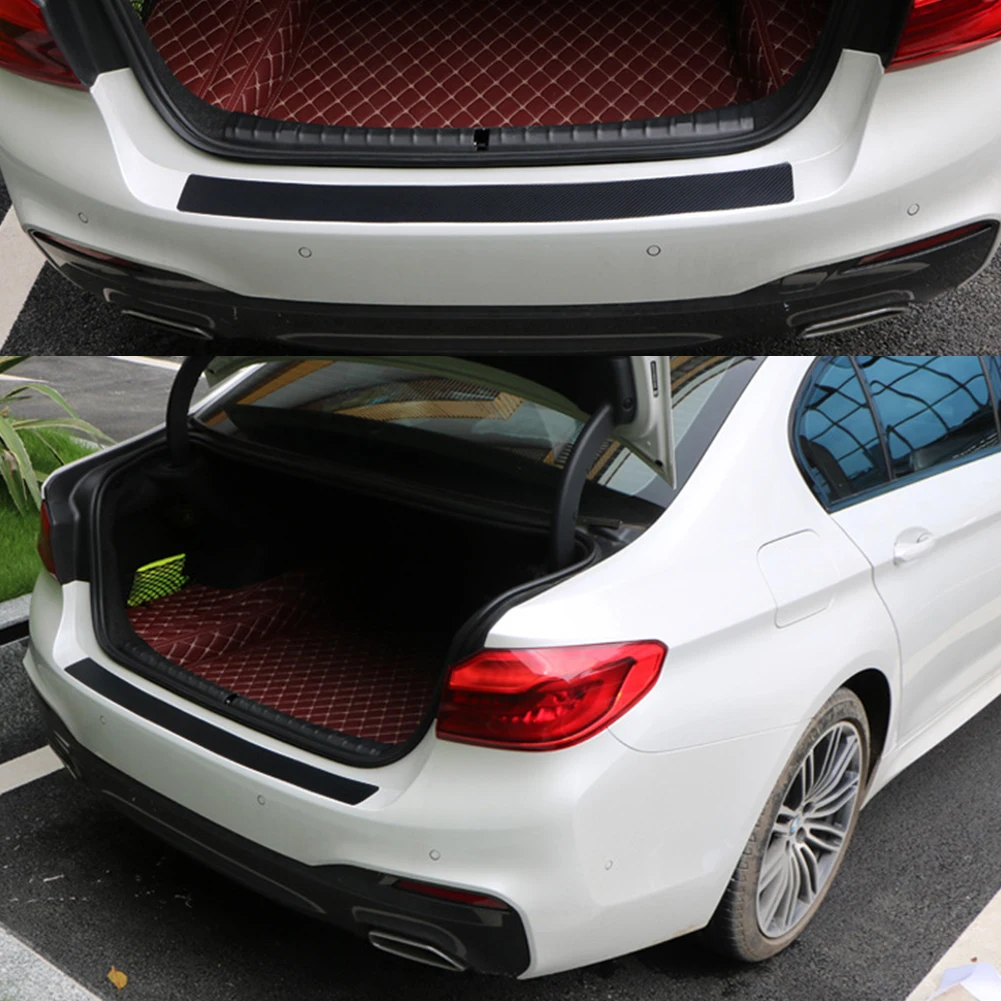 Rear Trunk Guard Carbon Fiber Bumper Protection Strip