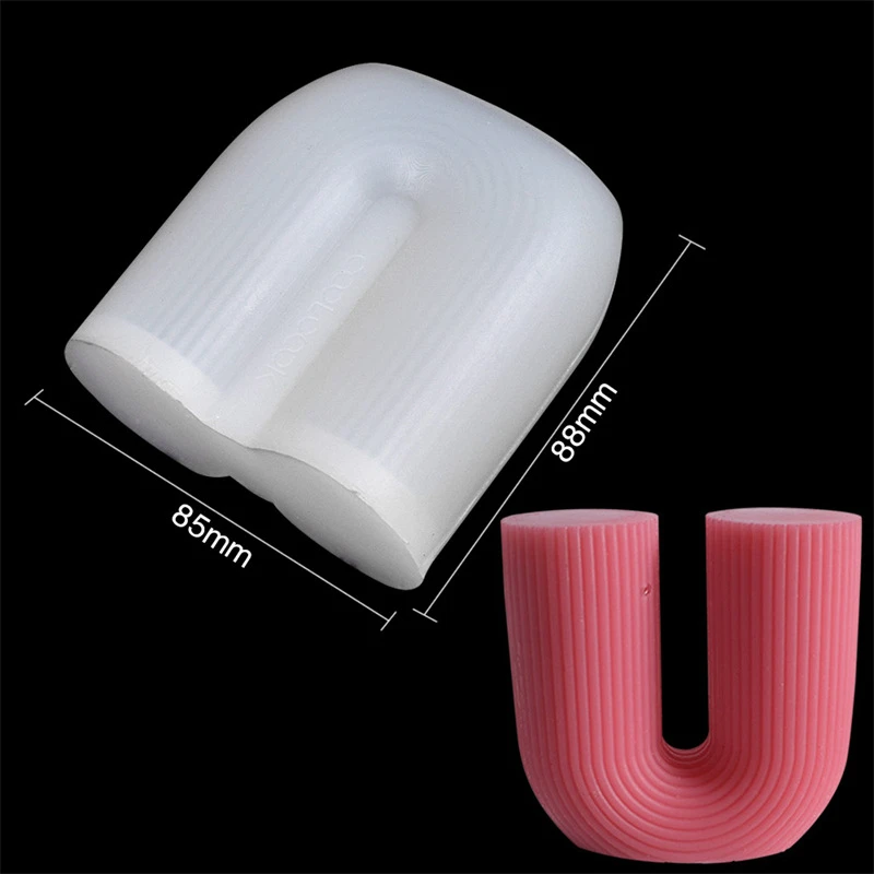 U Shape Scented Candle Mold Food Grade Silicone Mold DIY 3D Aromatherapy Candle Mould Making Supplies Home Wedding Decor silicone mold silicone candle mold aromatherapy candle mold silicone candle molds candle mold