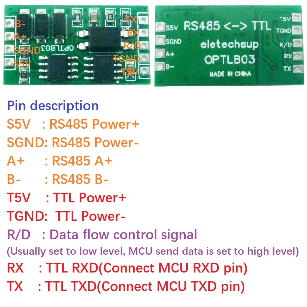 

5X Industrial Grade RS485 to TTL232 RXD TXD R/D Isolated communication Surge Protection Module for Arduino for UNO MEGA MCU PLC