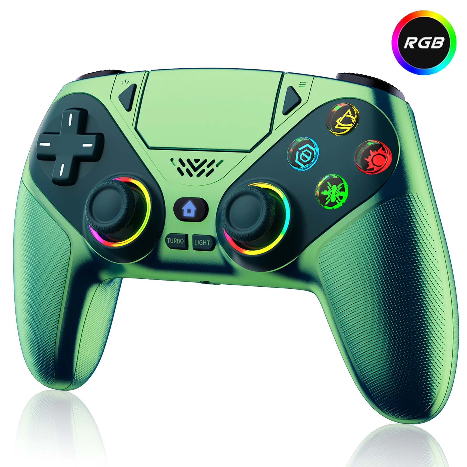 ตัวเลือกสินค้า จอยเกมไร้สาย RGB สำหรับ PS5 พร้อมฟังก์ชัน Turbo และ Marco