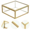 Golden Alloy Frame Glass Jewelry Box Luxury Perfume ganizer Storage Container Trinket Case Home Storage ganization 5