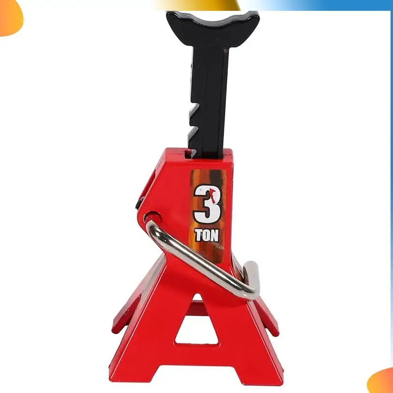 B48A 6PCS Metal 3 Ton Simulated Jack Height Adjustable Repair Bracket Scene Tool For 1/10 TRX4 D90 CC01 Red (Toy Model)