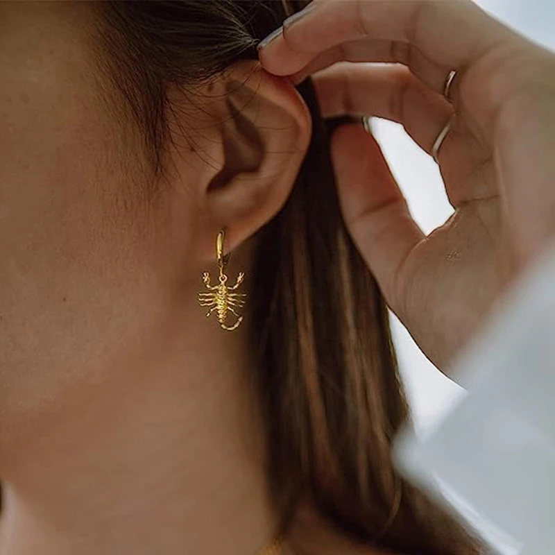 Huitan Personality Scorpion Drop Earrings for Women Hip Hop Style Minimalist Animal Pendant Cool Girls Earrings Modern Jewelry - Image 6
