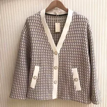 

New Cardigan Women Sweater Fashion Spring Maje Cardigan Diamond V-neck Women Sweater Knited Cardigan Jacket Women Sweater
